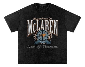 Vintage Mclaren Racing Washed Oversized Cotton Graphic T-Shirt