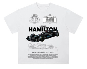 Lewis Hamilton Heavyweight Drop Shoulder Cotton T-Shirt 1.2 | Graphic Tee | Formula 1 |
