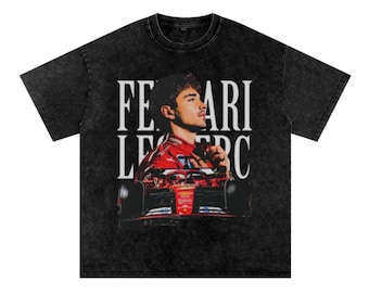 Charles Leclerc Washed Oversized Cotton Ferrari Racing T-Shirt