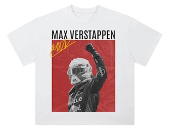 Max Verstappen Heavyweight Drop Shoulder Cotton T-Shirt | Graphic Tee | Formula 1 |