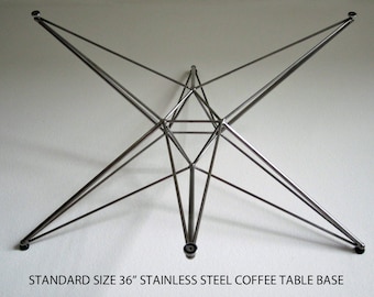 Exquisite coffee and dining table bases. Custom build and standard size. Steel and stainless steel.
