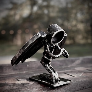 Unique Welded Praying Angel - Found Metal Sculpture - Christian Faith Art