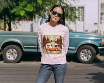 Adventure-Ready Long Sleeve Tee - 'Hit the Trail' Design