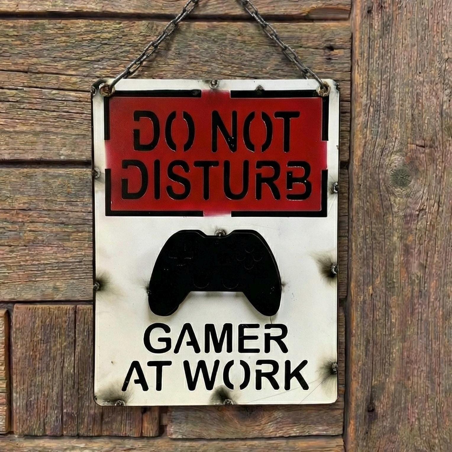 Metal Do Not Disturb Gamer at Work Sign | Gameroom Streamer Decor ...
