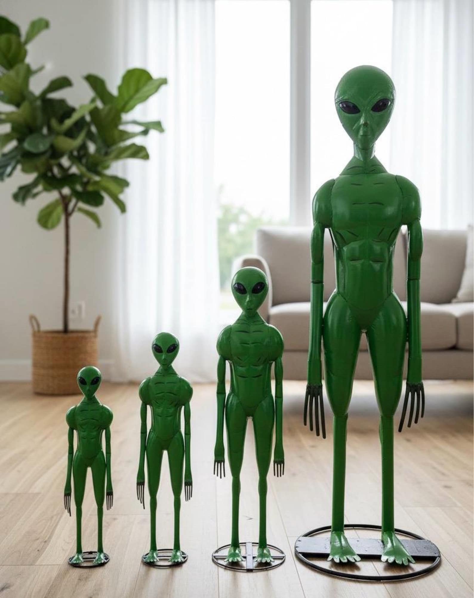 Metal UFO Green Alien | Garden Patio Decor | Southwestern Yard Art ...