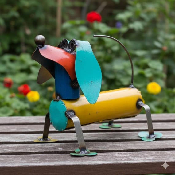 Digger Vintage 　達磨像　置物　約3.75㎏　Y　R9467 Metal Multicolor Dachshund Weenie Dog | Garden Patio Decor