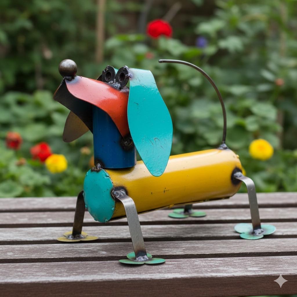 Metal Multicolor Dachshund Weenie Dog | Garden Patio Decor