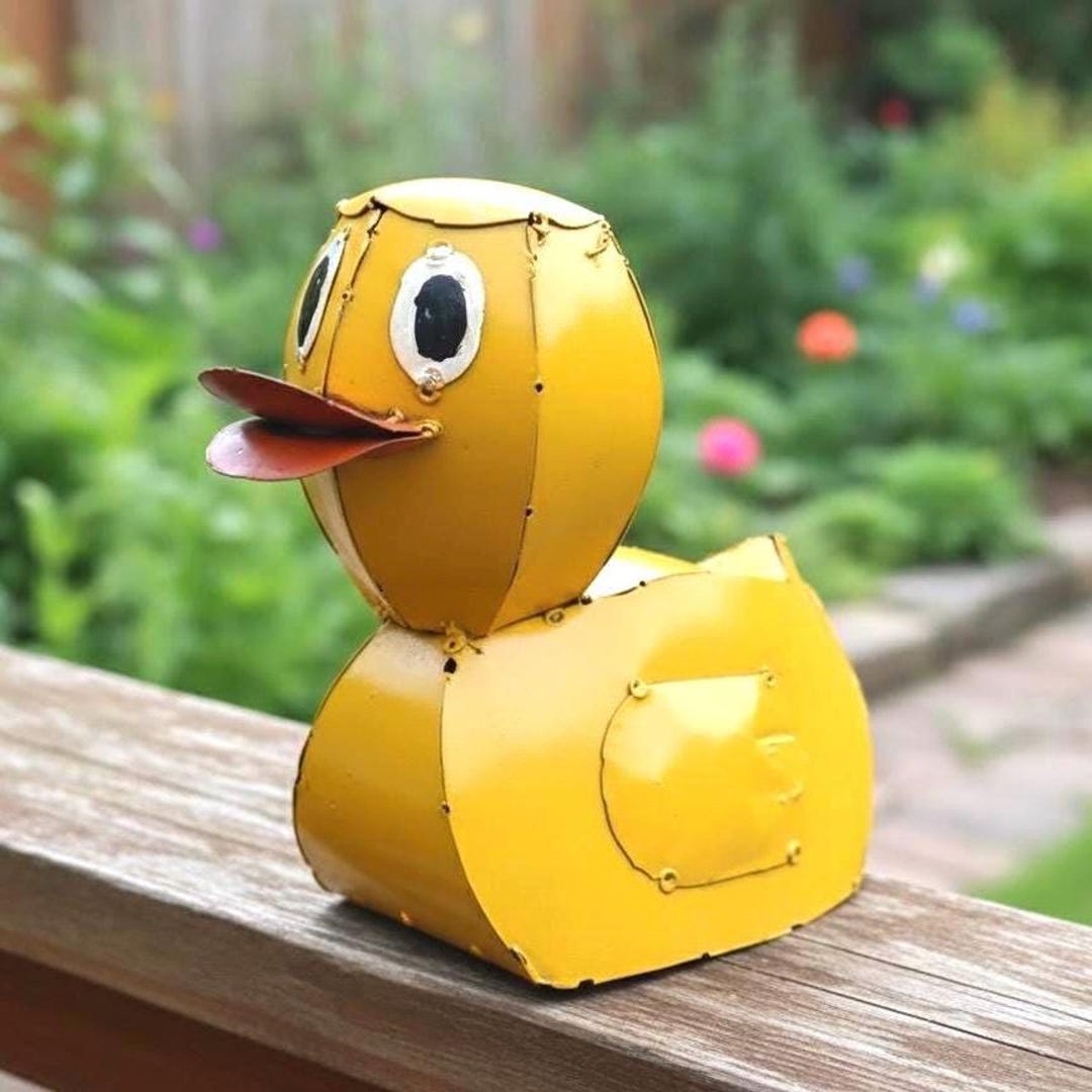 Metal Yellow Rubber Duck | Garden Patio Decor | Southwestern Yard Art ...