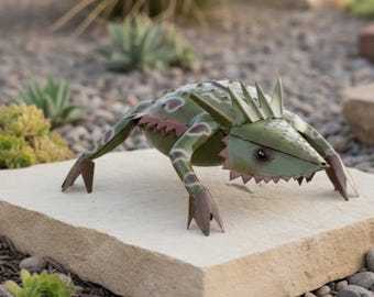 Metal Giant Texas Horny Toad Lizard | Garden Patio Decor | Southwestern Yard Art Sculpture | Handmade Outdoor Statue
