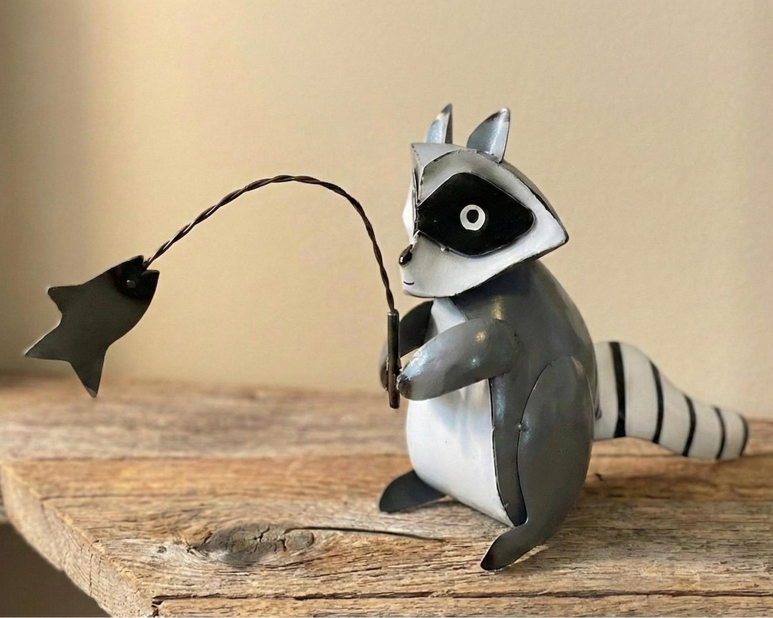 Metal Grey Raccoon | Garden Patio Decor | Southwestern Yard Art ...