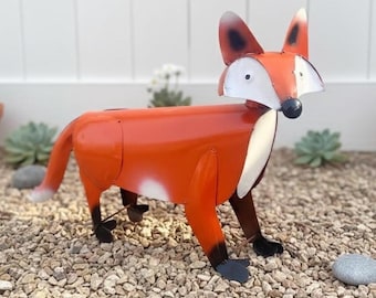 Metal Fox Coyote | Garden Patio Decor | Southwestern Yard Art Sculpture | Handmade Outdoor Statue
