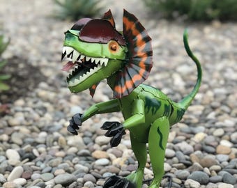 Metal Dilophosaurus T Rex Dinosaur | Garden Patio Decor | Southwestern Yard Art Sculpture | Handmade Outdoor Statue