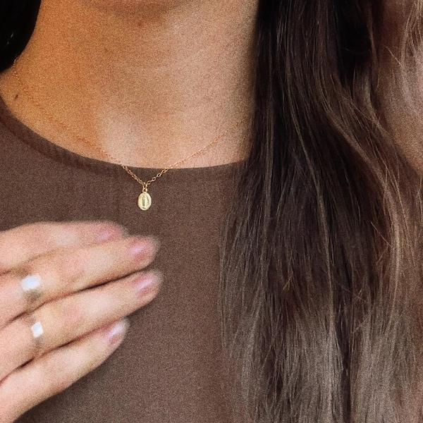 The Dainty Miraculous Medal Necklace • Gold Filled • Dainty 16” Chain