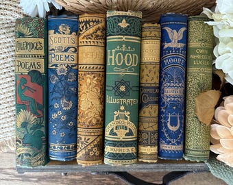 Antique Poetry Book | Victorian Clothbound Decor, Literary Gift