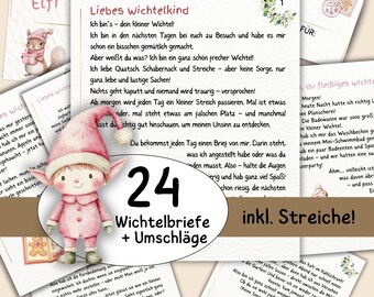 Secret Santa letters with prank ideas and envelopes to print out in pink
