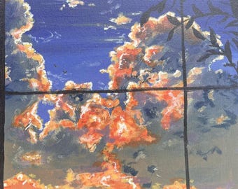 Cloud Sunset Acrylic Painting (11x14)