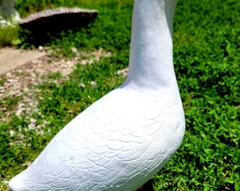 Painted 23-Inch-Tall Concrete Porch Goose