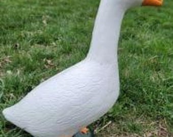 Painted 23-Inch-Tall Concrete Porch Goose