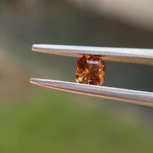 Australian Burnt Orange Zircon | 0.52ct Square Cut Natural Zircon | Harts Range NT | Precision Cut Loose Gemstone