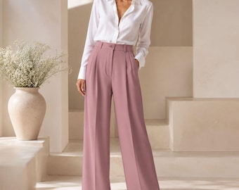 High Waisted Wide Leg Trousers Sewing Pattern, Pleated Pants Pattern, Tailored Trousers PDF, Women’s Pants Sewing Pattern, Instant Download