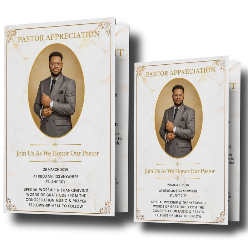 Pastor Anniversary Program Template 11x8.5 | Editable Church Program ...