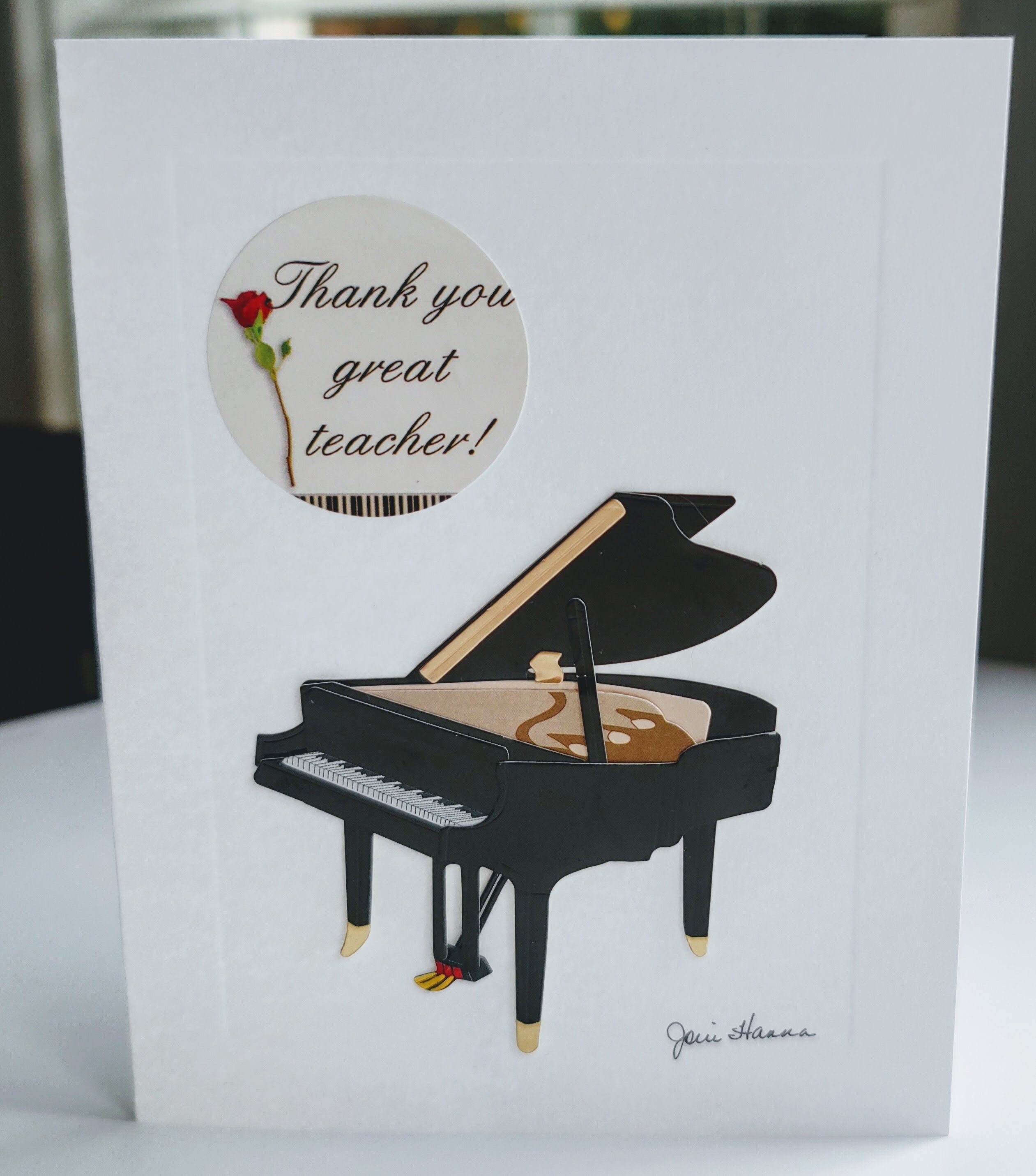 Handmade Piano Teacher Card Thank you Teacher Pianist Music Etsy