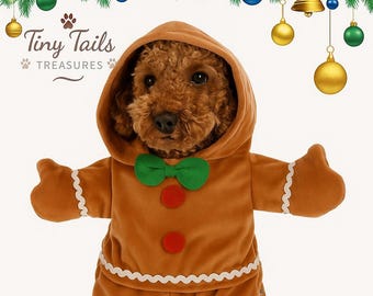 Walking Gingerbread Pet Costume – Christmas Dog Hoodie