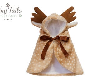 Reindeer Elk Christmas Pet Cloak – Warm Winter Cape for Dogs & Cats