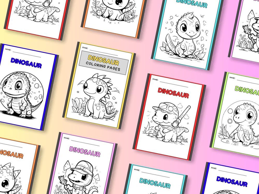 ROAR! Dinosaur Coloring Pages for Kids | Printable Dino Fun | Instant ...