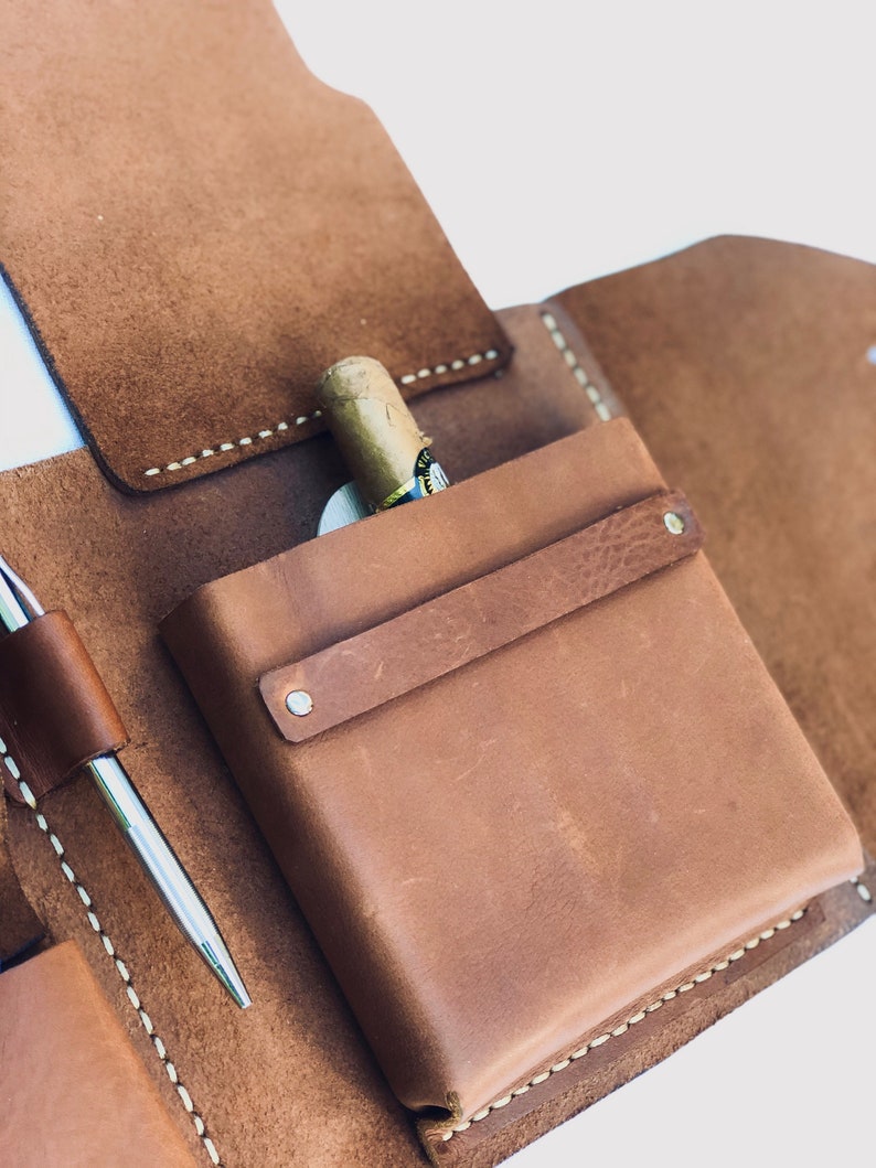 Leather Cigar bag/ cigar humidor / Custom hand sewn Leather Etsy