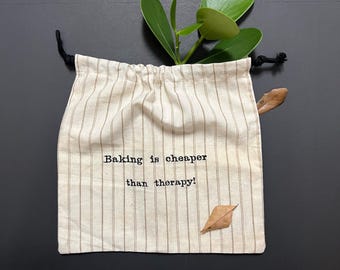 Linen Bread Bag | Funny bread bag| Eco-Friendly Linen Bread Keeper| Zero Christmas gift| 24 colors. Made in USA.