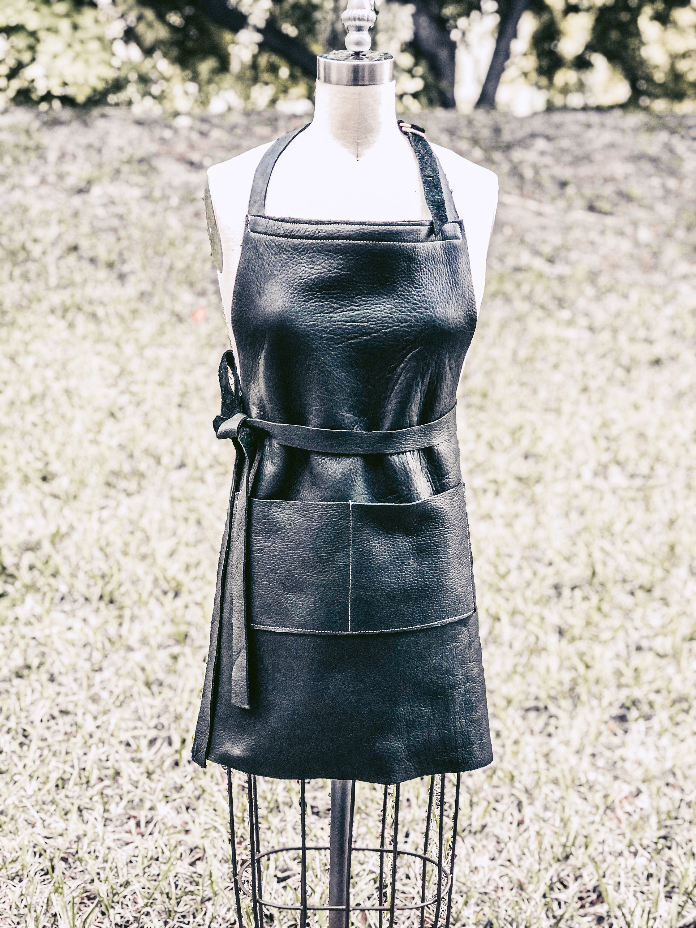 Ladies Leather Full Apron/ Custom Engraved Apron / Stylist Etsy