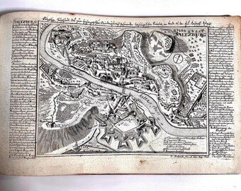 Mapa de Salzburgo, Alemania, de 1720, de Gabriel Bodenehr. Grabado original en cobre. Mapa antiguo del mundo "Saltzburgo".