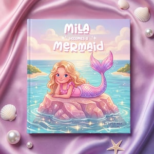 Personalized Mermaid Book for Girls, Custom Name Story, Child Becomes a Mermaid, Magical Ocean Adventure, Unique Kids Gift image 1