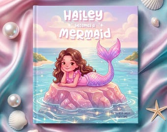 Personalized Mermaid Birthday Book: Custom Name Under The Sea 1st Birthday Keepsake Gift For Girls