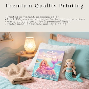 Personalized Mermaid Book for Girls, Custom Name Story, Child Becomes a Mermaid, Magical Ocean Adventure, Unique Kids Gift image 5