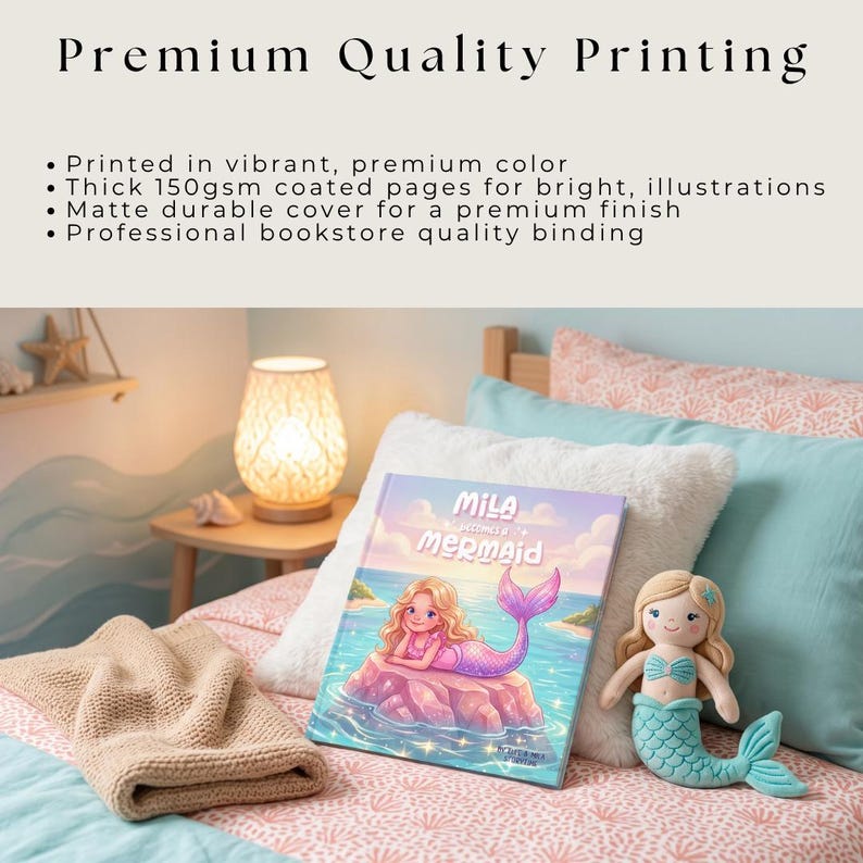 Personalized Mermaid Book for Girls, Custom Name Story, Child Becomes a Mermaid, Magical Ocean Adventure, Unique Kids Gift image 5