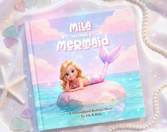 Libro di fiabe personalizzato con sirene / Regalo personalizzato per la buonanotte per bambine