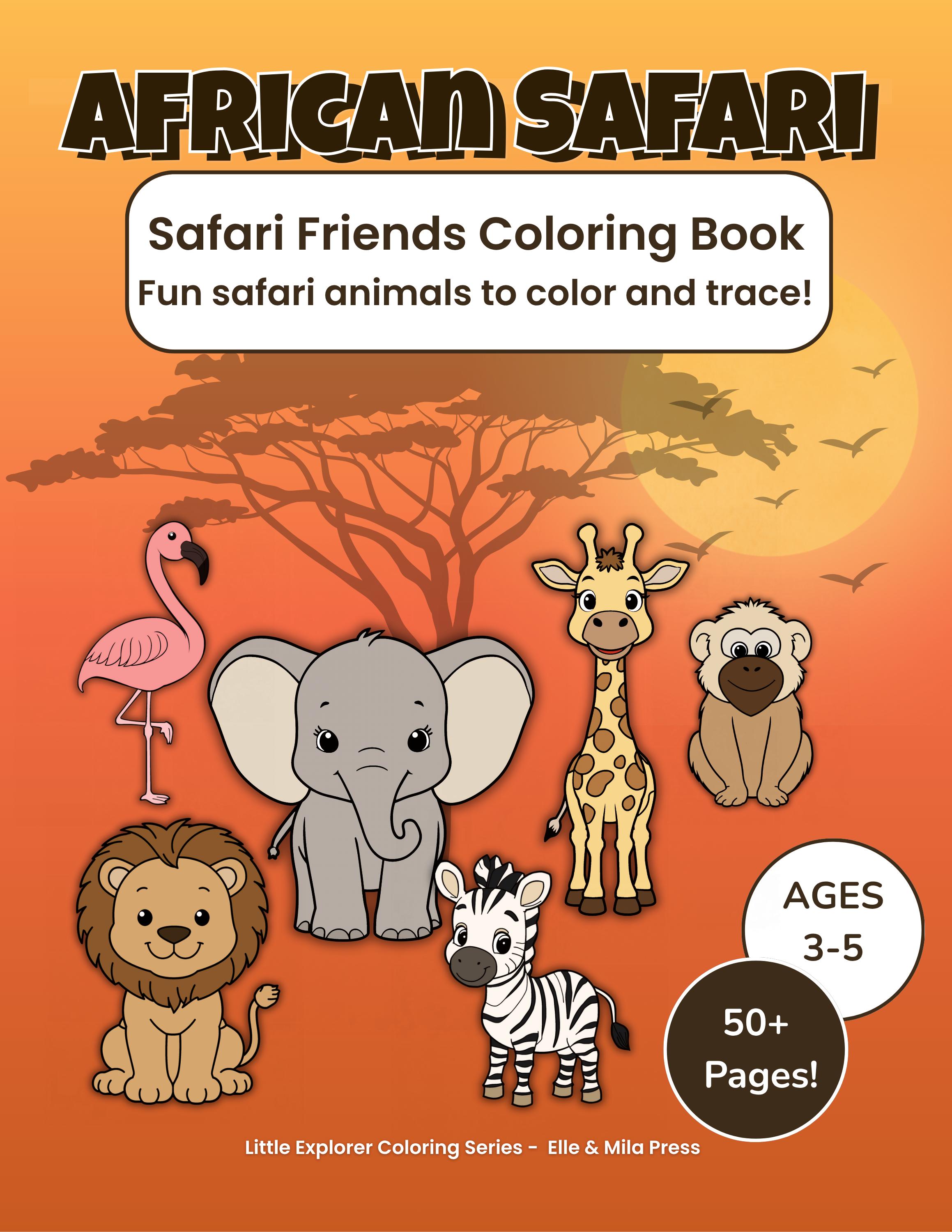 African Safari Coloring & Activity Book - Printable PDF for Kids Ages 3 ...