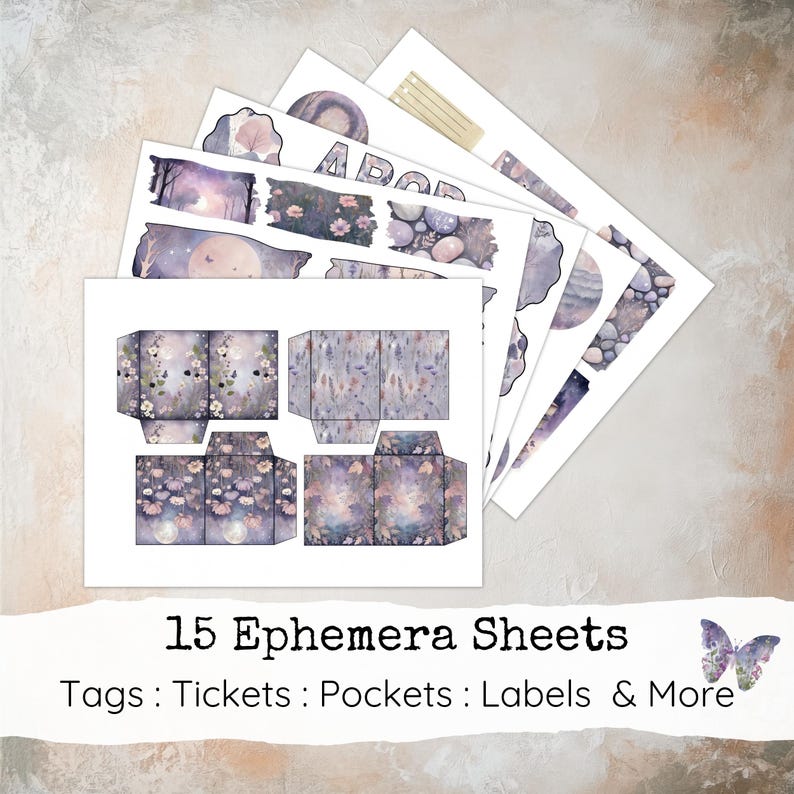 Soft Botanical Junk Journal Pages, Vintage Floral Digital Papers ...