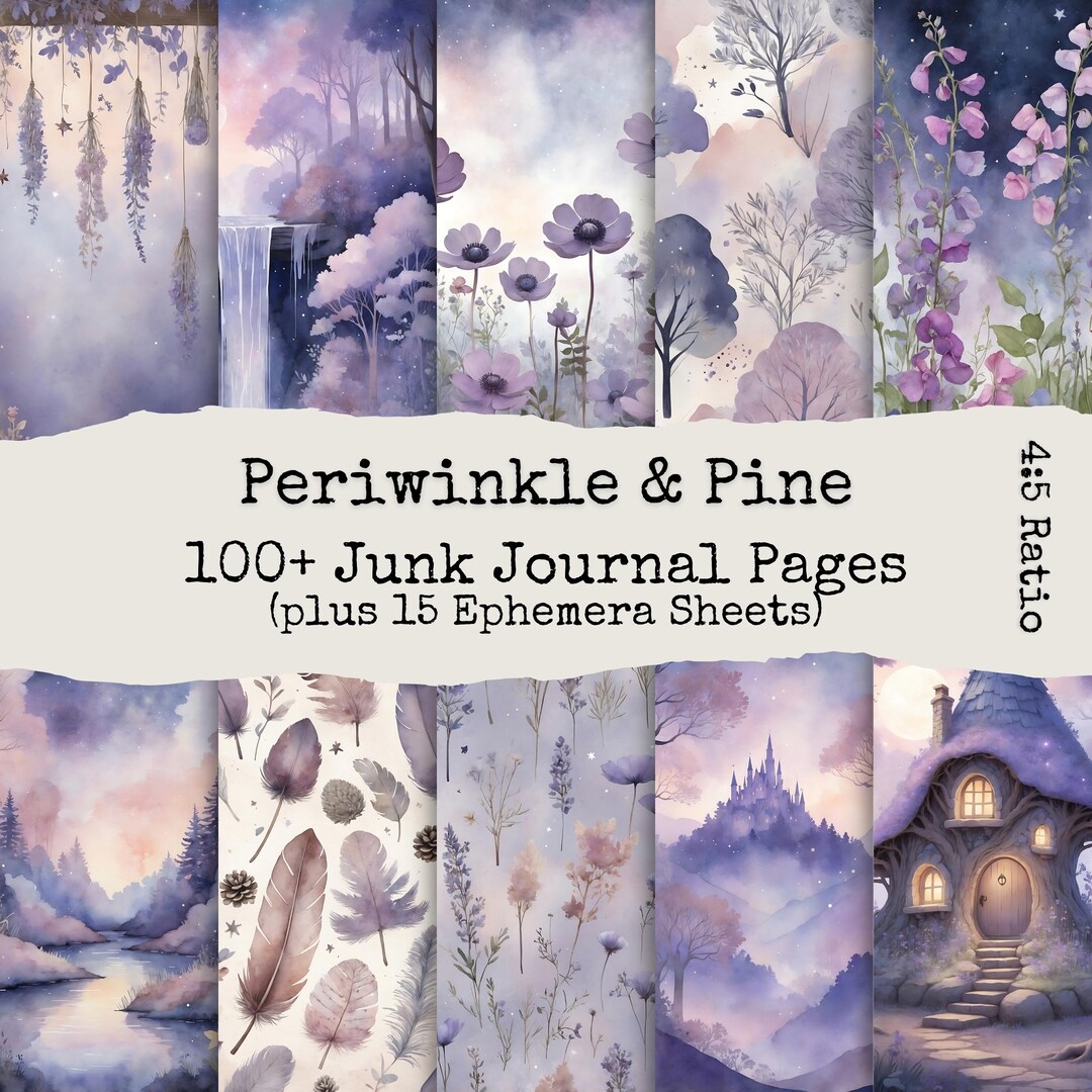 Soft Botanical Junk Journal Pages, Vintage Floral Digital Papers ...