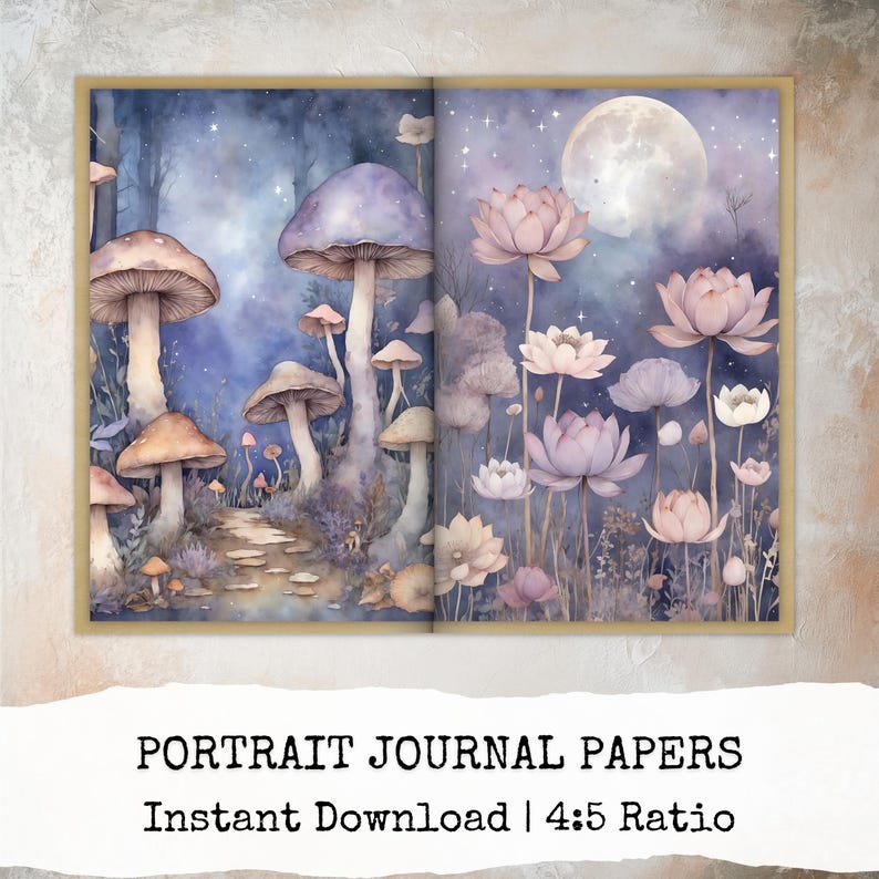 Soft Botanical Junk Journal Pages, Vintage Floral Digital Papers ...