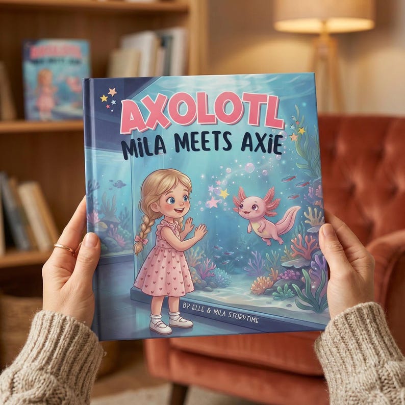 Personalized Axolotl Storybook | Custom Aquarium Adventure for Kids (Bedtime Keepsake)