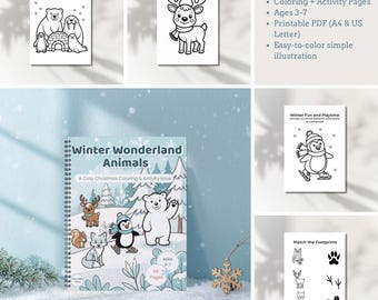Winter Animals Coloring & Activity Book – Christmas Wonderland (Printable PDF)