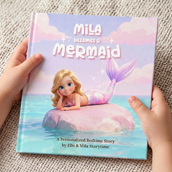 Personalized Mermaid Book for Girls, Custom Name Story, Child Becomes a Mermaid, Magical Ocean Adventure, Unique Kids Gift