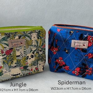 Handmade Quilted Zip Pouches - Lined