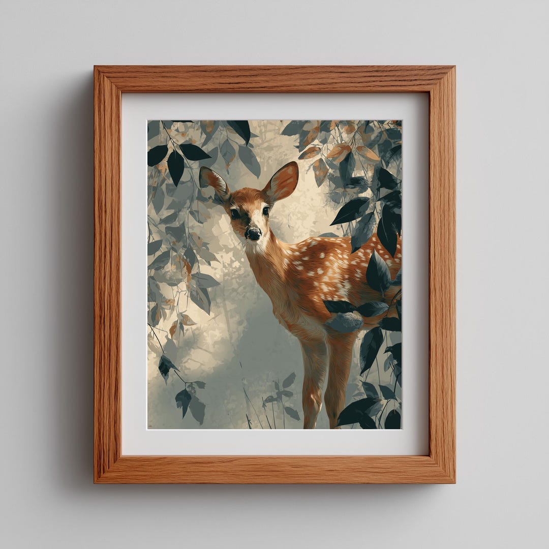 Rustic Deer Stencil Printable Wall Art - Graceful Leaping Stag ...