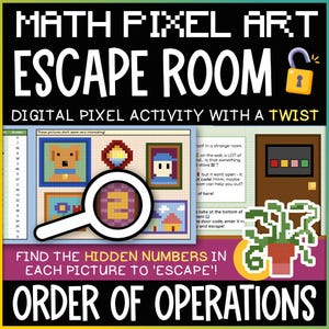 NEW! Order of Operations - Pixel Art Escape Room | Digital Math Activity