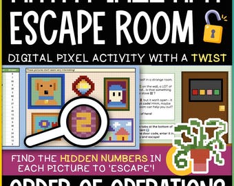 NEW! Order of Operations - Pixel Art Escape Room | Digital Math Activity