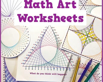 Math Art Worksheets - Geometric Classroom Art | Early Finishers or Enrichment Activity | No-Prep Printouts